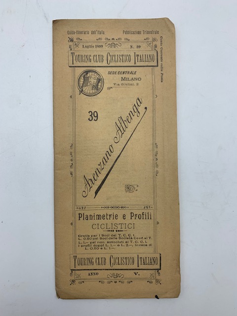 Touring Club Ciclistico italiano. 39. Planimetrie e profili ciclistici. Arenzano-Albenga